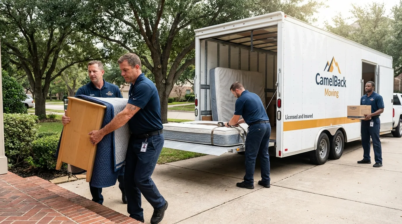 Crew loading residential truck for cross-state move from Newton, NJ